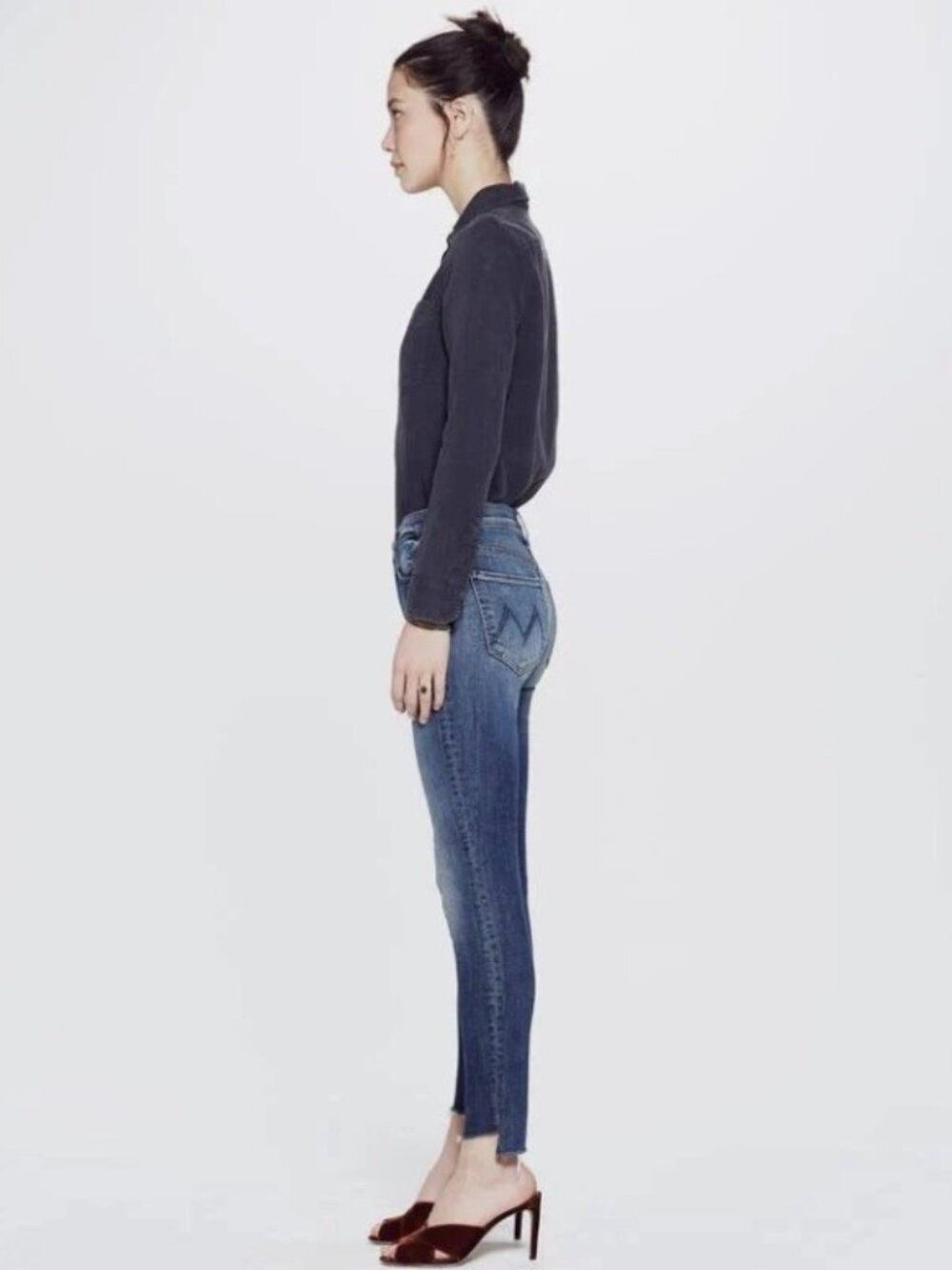 NWT MOTHER The Looker Ankle Step Fray Jean Jeans Can't Leave it Alone 23 Skinny